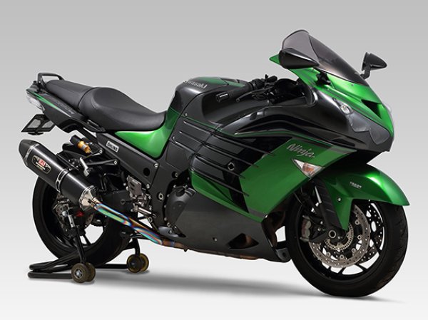 画像1: ヨシムラ Ninja ZX-14R マフラー スリップオンマフラー チタン Slip-On R-77Jサイクロン カーボンエンド 2本出し 政府認証 (1)